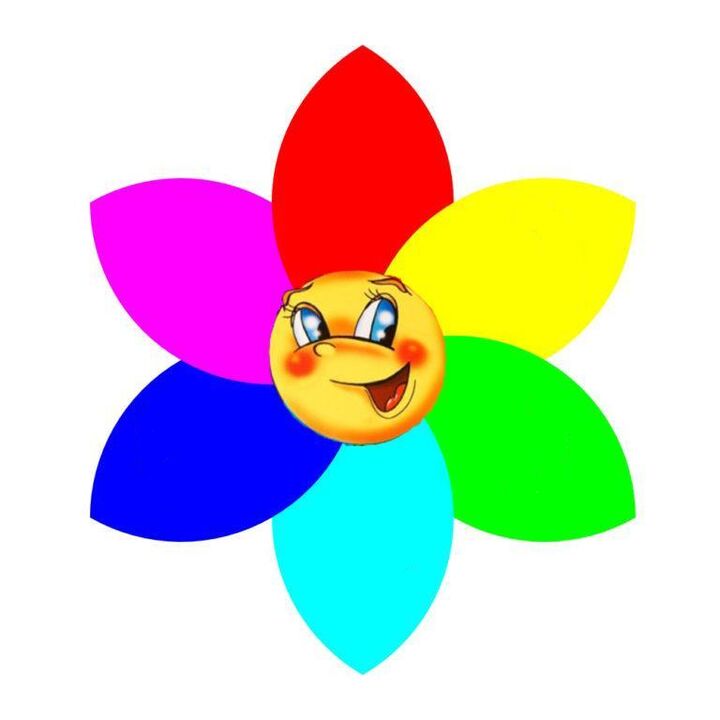 Colored paper flower with six petals, each symbolizing a mono diet