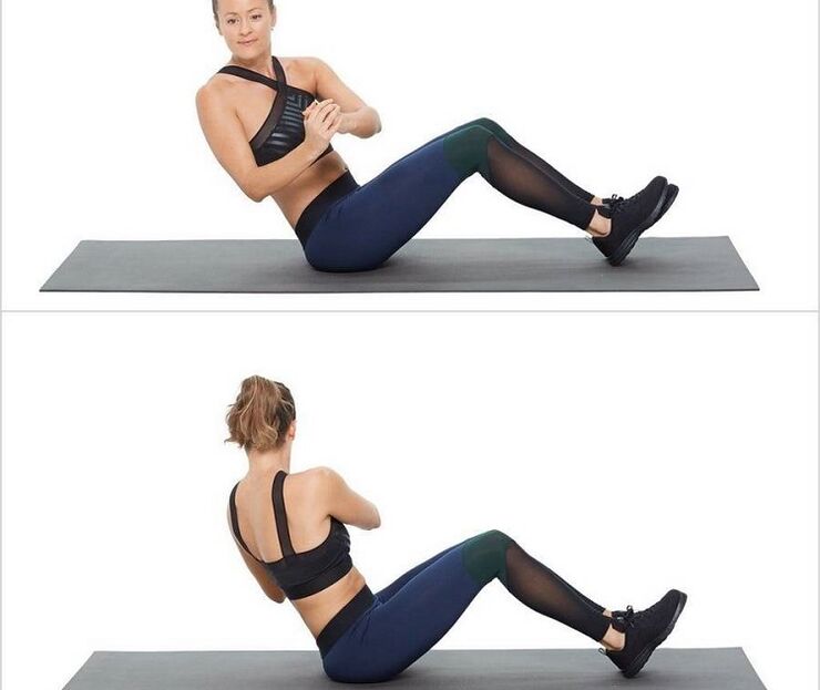 Rotating sit for weight loss of the sides and abdomen